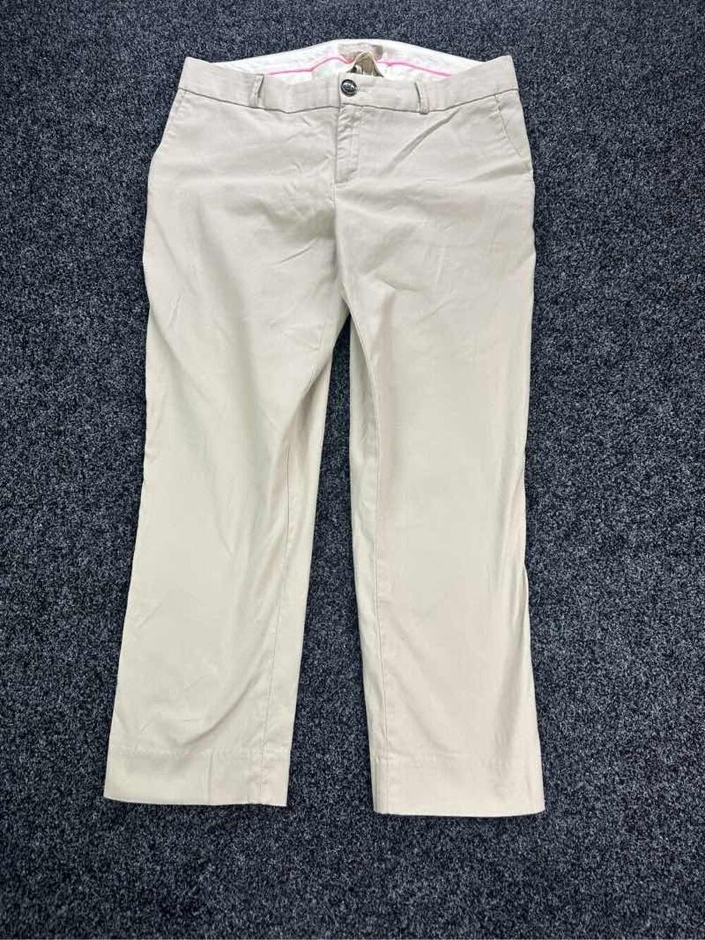 Womens Beige Khaki Chino Pants Straight Leg Casual Cotton Trousers Size 10